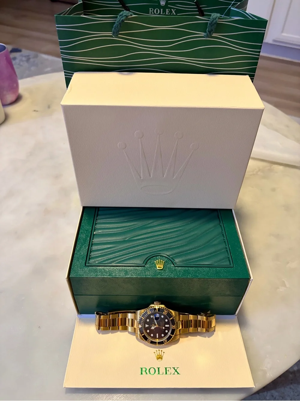 Geneva Gold-Tone Men’s Watch with Black Dial